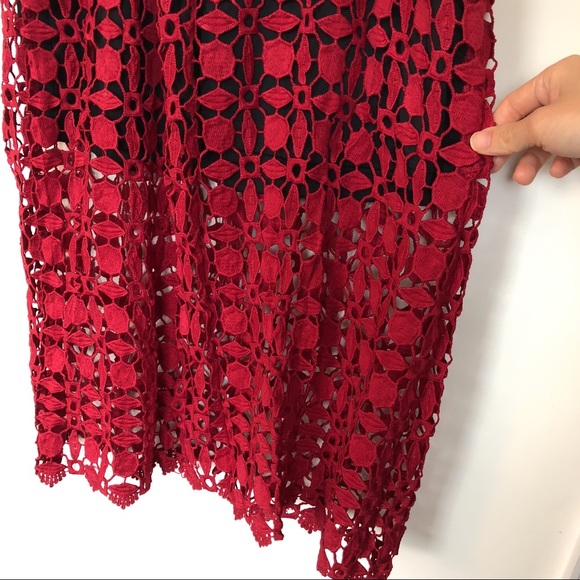 AQUA Lace High Neck Midi Dress - Picture 5 of 7